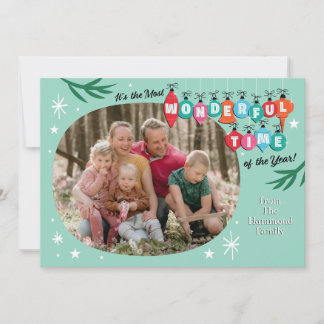 Retro-50er-Jahre-Foto-Weihnachtskarten Vintage Feiertagskarte