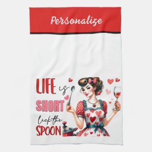 Retro 50er Jahre Glamouröse Hausfrau Lustiger Sark Geschirrtuch