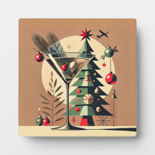 Retro 50er Jahre Jet Set Weihnachtsbaum Martini Fotoplatte