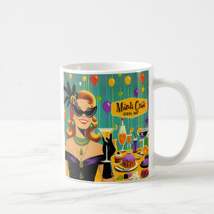 Retro 50er Jahre Mardi Gras Cocktailparty Kaffeetasse
