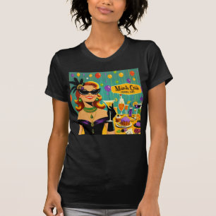 Retro 50er Jahre Mardi Gras Cocktailparty T-Shirt
