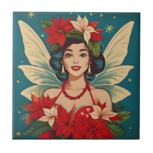 Retro 50er Jahre Tropische Weihnachten Pin-Up Schö Fliese