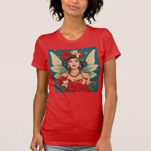 Retro 50er Jahre Tropische Weihnachten Pin-Up Schö T-Shirt