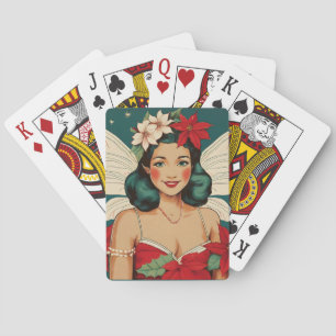 Retro 50er Jahre Tropisches Weihnachten Pin-Up Sta Spielkarten