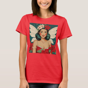 Retro 50er Jahre Tropisches Weihnachten Pin-Up Sta T-Shirt