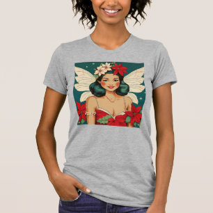 Retro 50er Jahre Tropisches Weihnachten Pin-Up Sta T-Shirt