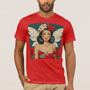 Retro 50er Jahre Tropisches Weihnachten Pin-Up Sta T-Shirt