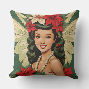 Retro 50er Jahre Tropisches Weihnachten Prinzessin Kissen