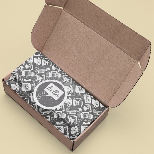 Retro-50er jedes farbigen, alten Modehandelefonmus Seidenpapier