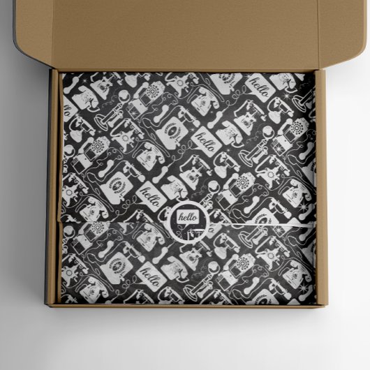 Retro-50er jedes farbigen, alten Modehandelefonmus Seidenpapier