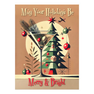 Retro 50er Jet Set Weihnachtsbaum Martini Fotodruck