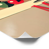 Retro 50er Jet Set Weihnachtsbaum Martini Poster (Ecke)