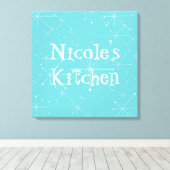 Retro 50er Küche Custom Room Decke Leinwanddruck (Insitu (Holzboden))