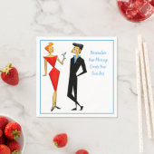 Retro 50er Man Woman Couple Cocktail Party Serviette (Beispiel)