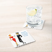 Retro 50er Man Woman Couple Cocktail Party Untersetzer (Vor Ort)