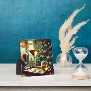 Retro 50er Manhattan Martini für Santa Fotoplatte