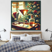 Retro 50er Manhattan Martini für Santa Leinwanddruck (Insitu (Schlafzimmer))