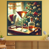 Retro 50er Manhattan Martini für Santa Leinwanddruck (Insitu (Wohnzimmer))