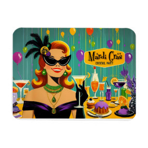 Retro 50er Mardi Gras Cocktailparty Magnet
