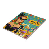 Retro 50er Mardi Gras Martini Cocktailparty Fliese (Seite)