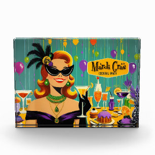 Retro 50er Mardi Gras Martini Cocktailparty Fotoblock