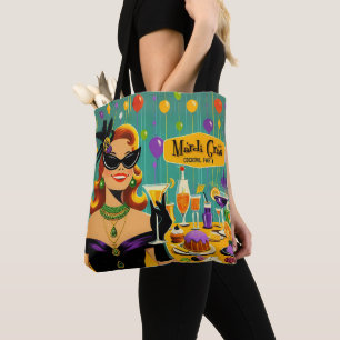 Retro 50er Mardi Gras Martini Cocktailparty Tasche