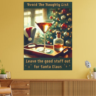 Retro 50er Meide die unartige Liste Weihnachts-Mar Leinwanddruck