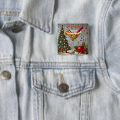 Retro 50er Merry Bright Christmas Candy Cocktail Button (Beispiel)