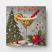 Retro 50er Merry Bright Christmas Candy Cocktail Fotoplatte (Vorderseite)