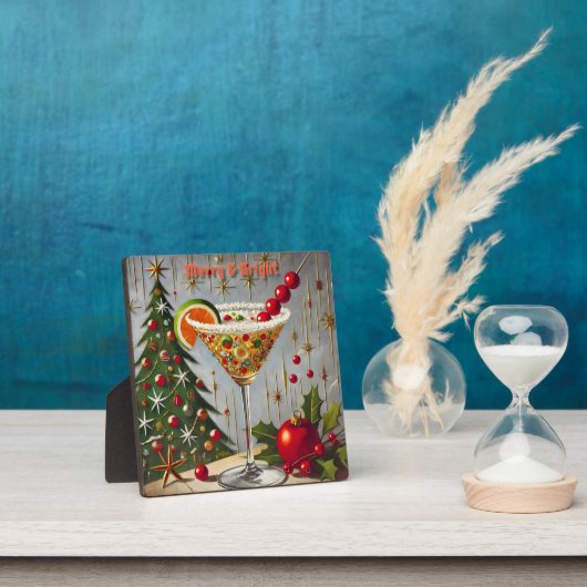 Retro 50er Merry Bright Christmas Candy Cocktail Fotoplatte (InSitu)
