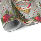 Retro 50er Merry Bright Christmas Candy Cocktail Geschenkpapier (Rolleneckpunkt)