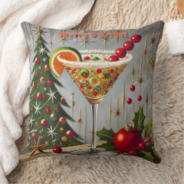 Retro 50er Merry Bright Christmas Candy Cocktail Kissen