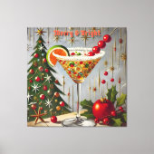 Retro 50er Merry Bright Christmas Candy Cocktail Leinwanddruck (Vorderseite)