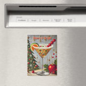 Retro 50er Merry Bright Christmas Candy Cocktail Magnet (In Situ (Geschirrspüler))