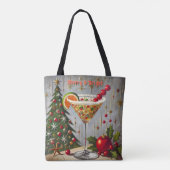 Retro 50er Merry Bright Christmas Candy Cocktail Tasche (Rückseite)
