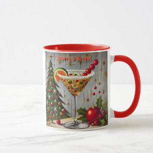 Retro 50er Merry Bright Christmas Candy Cocktail Tasse
