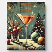 Retro 50er Merry & Bright Christmas Martini Fotoplatte (Vorderseite)