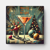 Retro 50er Merry & Bright Christmas Martini Fotoplatte (Vorderseite)