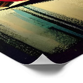 Retro 50er Merry & Bright Christmas Martini Poster (Ecke)