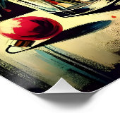 Retro 50er Merry & Bright Christmas Martini Poster (Ecke)