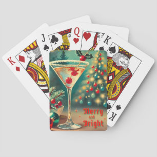 Retro 50er Merry Bright Weihnachts Cocktail Martin Spielkarten