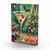 Retro 50er Merry Bright Weihnachtscocktail Martini Fotoblock (Rechts)