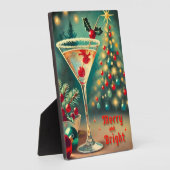 Retro 50er Merry Bright Weihnachtscocktail Martini Fotoplatte (Seite)