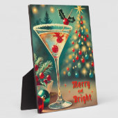 Retro 50er Merry Bright Weihnachtscocktail Martini Fotoplatte (Seite)