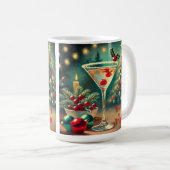 Retro 50er Merry Bright Weihnachtscocktail Martini Kaffeetasse (VorderseiteRechts)