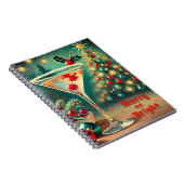 Retro 50er Merry Bright Weihnachtscocktail Martini Notizblock (Rechte Seite)