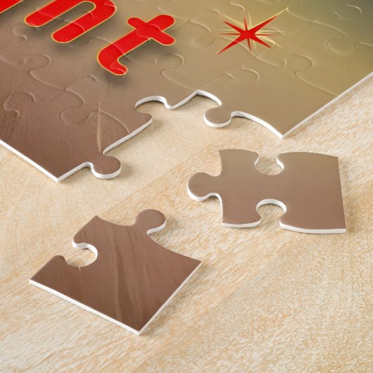 Retro 50er Merry Bright Weihnachtscocktail Martini Puzzle (Seite)