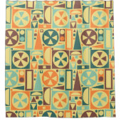 Retro 50er Mitte des Jahrhunderts modernes Duschvorhang (Vorderseite)