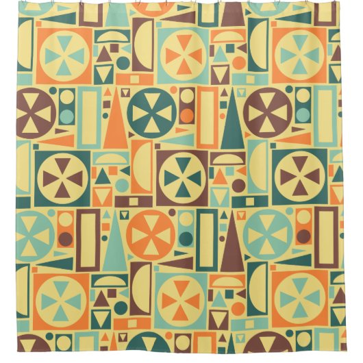 Retro 50er Mitte des Jahrhunderts modernes Duschvorhang (Vorderseite)