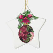 Retro 50er Poinsettia Burgund Ornament (Links)